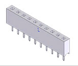 KF5-XXIXXX075S1XX - Female Header Pitch=2.54 Single Row Straight H=5.7 - Kendu Technology Co., Ltd.