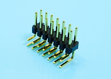 LP/H254RGX a A c／b -2xXX - 2.54mm Pin Header H:2.54 W:5.08 Dual Row Down Angle DIP Type - LAI HENG TECHNOLOGY LTD.